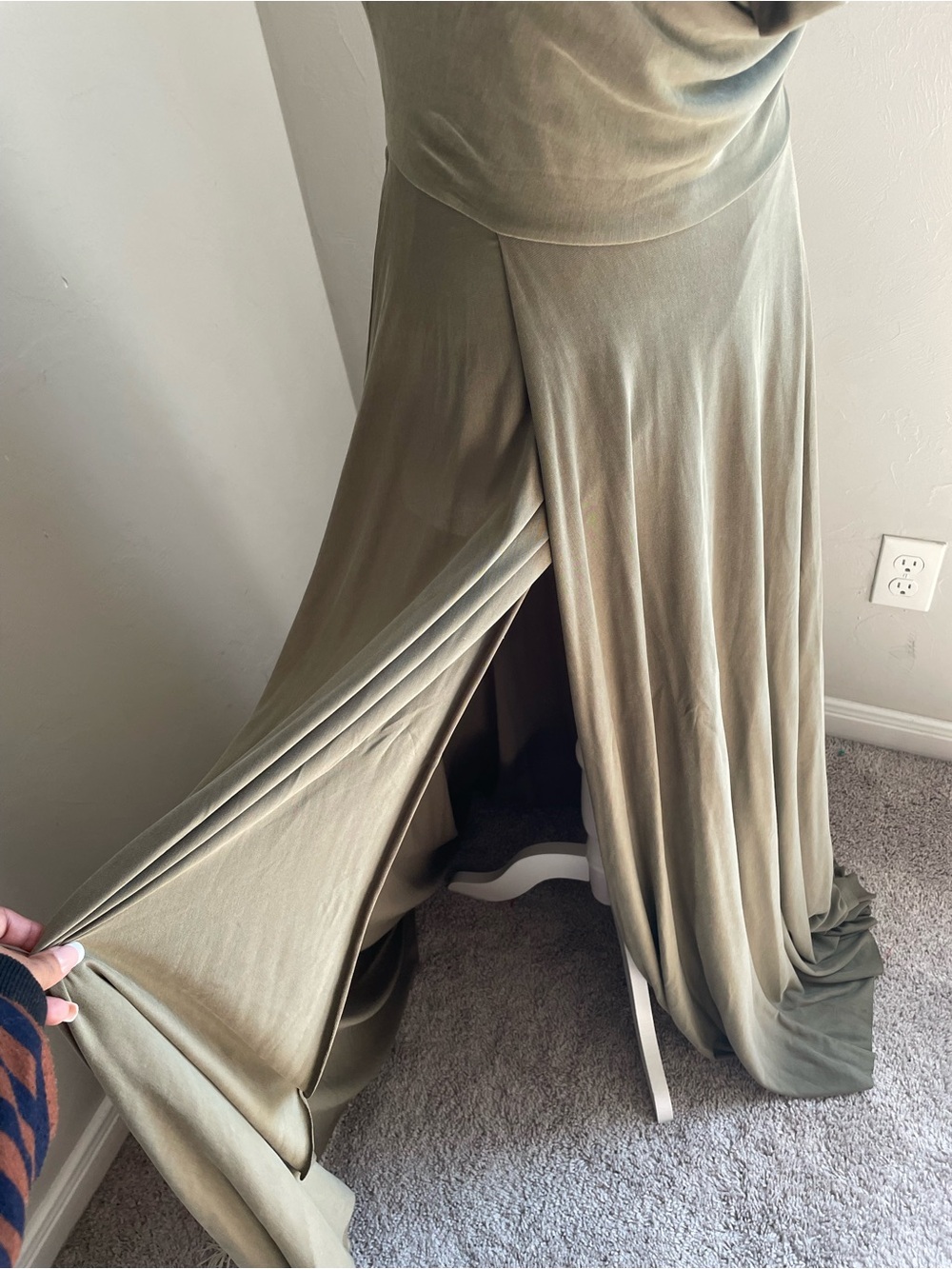 Free People Olive Green Halter Maxi Dress - Picture 6 of 9